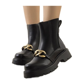 Botine negre cu talpa inalta Pesa - Solea negru