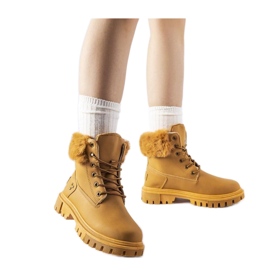 Cizme maro cu blana decorativa de la Albert - Solea