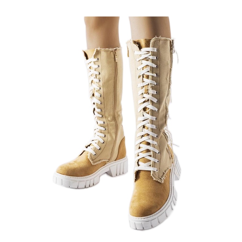 Cizme Palmer izolate din material bej - Solea Cizme Palmer izolate din material bej - Solea