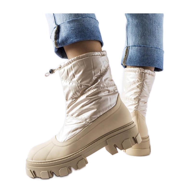 Cizme de zapada bej cu manseta Cendrillon - Solea Cizme de zapada bej cu manseta Cendrillon - Solea