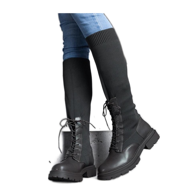 Cizme verzi cu slip-on cu o parte superioară din material flexibil de Luana - Solea verde Cizme verzi cu slip-on cu o parte superioară din material flexibil de Luana - Solea verde