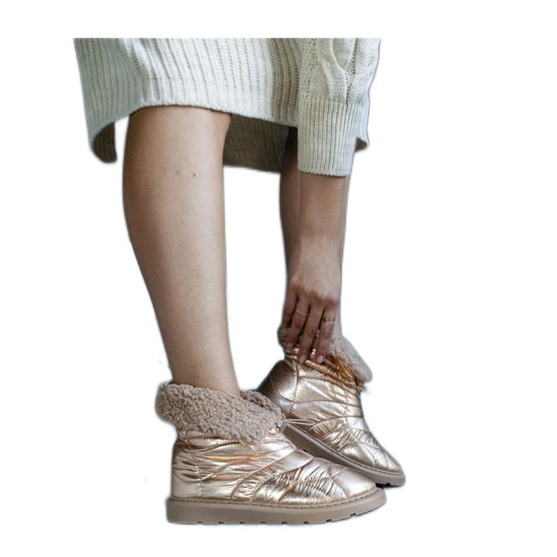 Cizme de zapada izolate aurii cu manseta Caellita - Solea