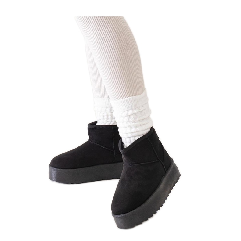 Cizme de zăpadă casual negre cu platformă înaltă negru Cizme de zăpadă casual negre cu platformă înaltă negru