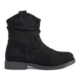 Shelvt Cizme de cowboy de damă din piele intoarsa neagra negru Shelvt Cizme de cowboy de damă din piele intoarsa neagra negru