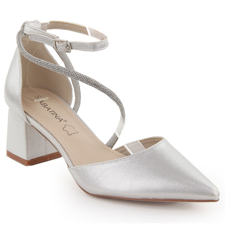 Sandale de dama Silver Sabatina ascutit cu zirconiu cubic argint