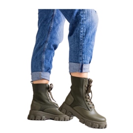 Botine verzi cu partea superioară elastică Zogba - Solea verde