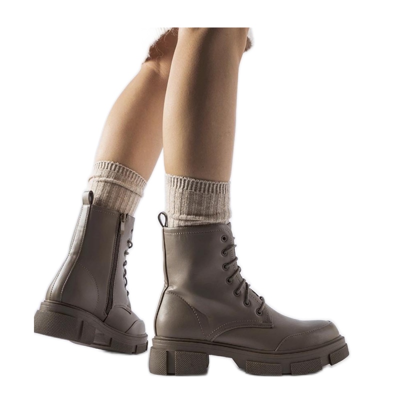 Cizme de muncitori izolate gri si maro Cunningham - Solea