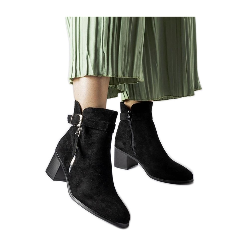 Botine negre cu toc de la Bédard - Solea negru