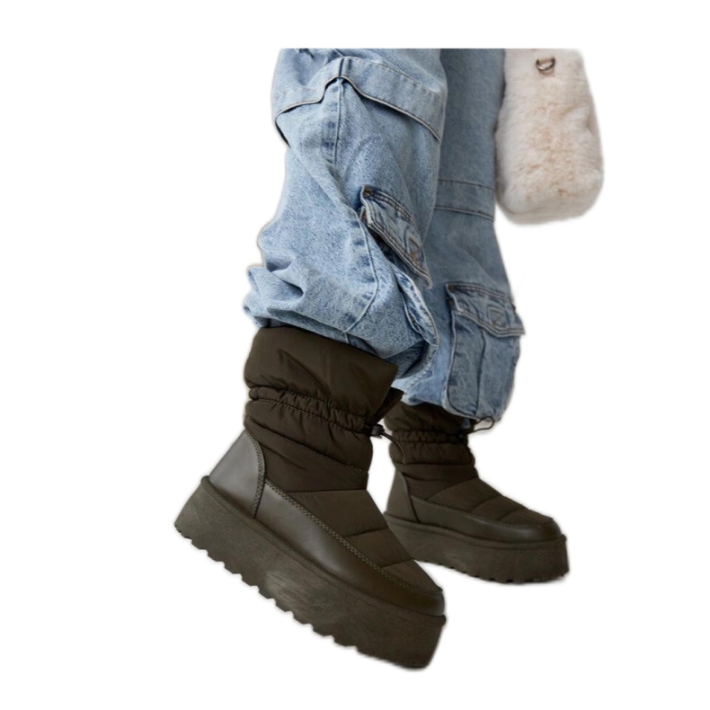 Cizme de zapada cu platforma izolata verzi verde