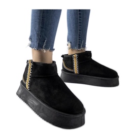 Cizme de zapada cu platforma neagra negru Cizme de zapada cu platforma neagra negru