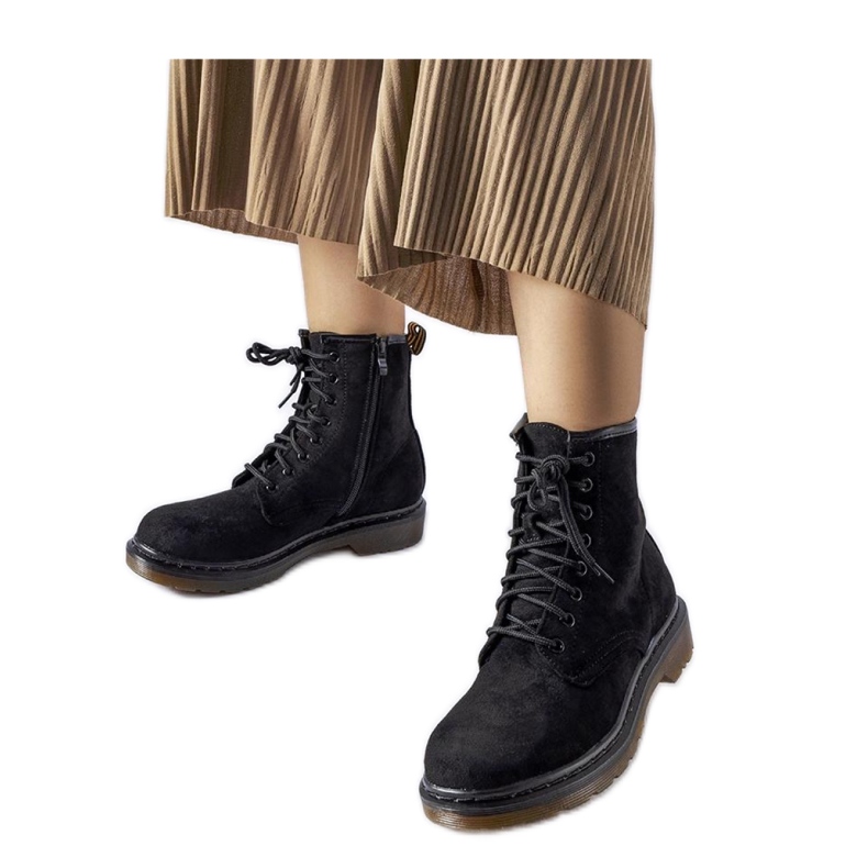 Muncitori din piele ecologică neagră negru Muncitori din piele ecologică neagră negru