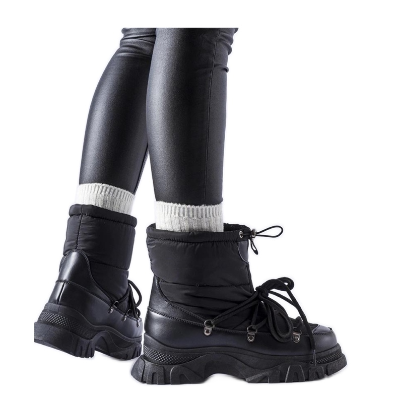 Solea Cizme negre calde pentru zapada negru