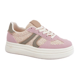 Pantofi Sport cu Platforma Model 8912 Multicolor roz