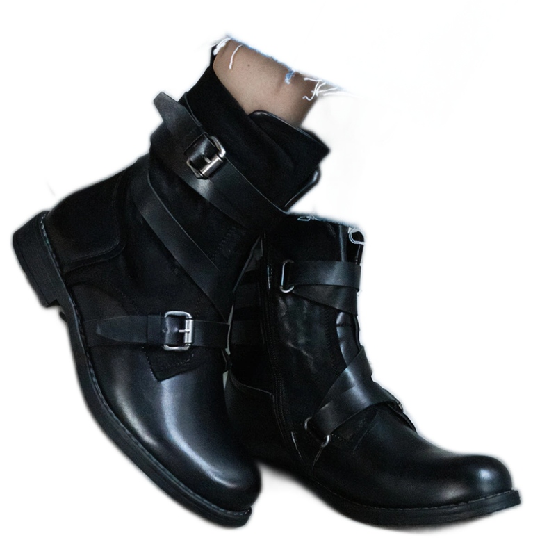 Cizme plate izolate negre negru