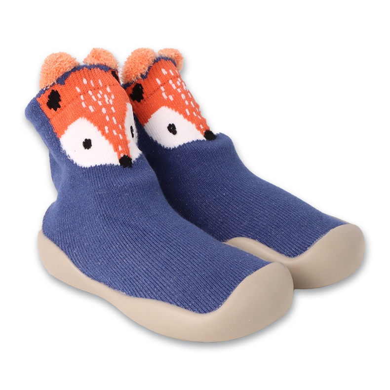 Pantofi pentru bebeluși Befado albaștri/colorați cu motiv animal 002P077 albastru