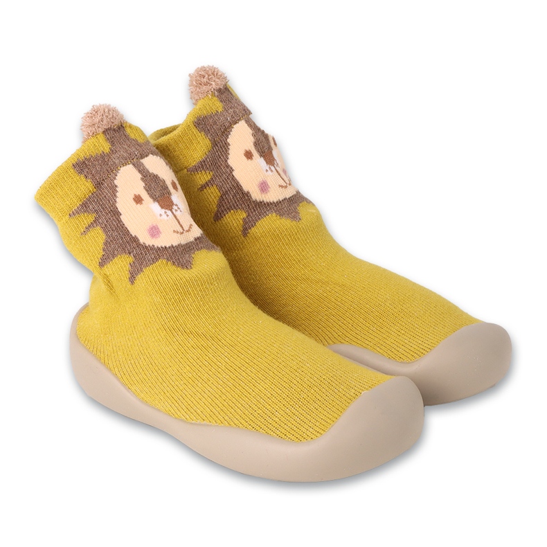 Papuci Befado galben/maro cu motiv animal 002P077