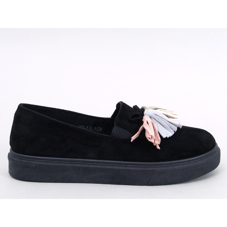 Mocasini negri cu ciucuri negru