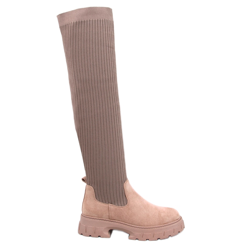 Cizme cu șosete kaki bej