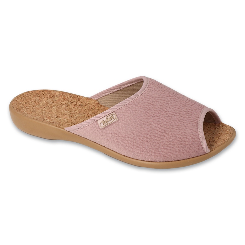 Papuci de dama Befado cu brant din pluta 254D164 roz