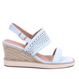 Openwork espadrilles pe panouri albastre albastru