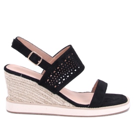 Sandale espadrile cu pane negre negru Sandale espadrile cu pane negre negru