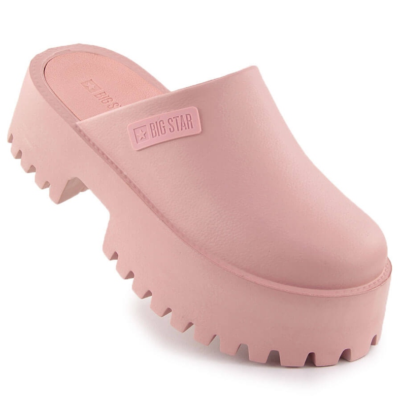 Flip-flops de damă roz cu talpă masivă Big Star NN274020