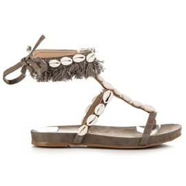 Vices Sandale legate cu scoici maro Vices Sandale legate cu scoici maro