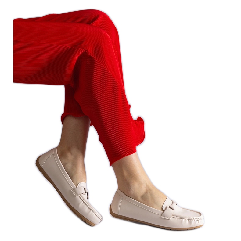 BEIGE Classic Eco Eco Loafers cu ornament bej