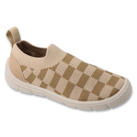 Papuci copii Befado 102X028, bej, carouri Papuci copii Befado 102X028, bej, carouri