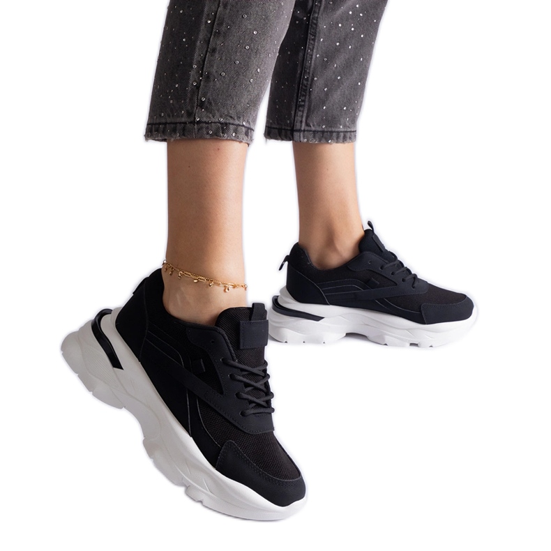 Adidasi negri cu talpa groasa negru