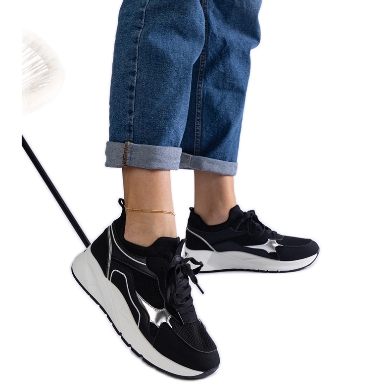 Adidași sport de damă de culoare neagră negru