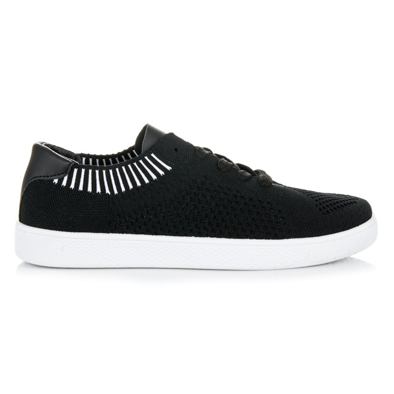 Ideal Shoes Tenisi textile dama negru
