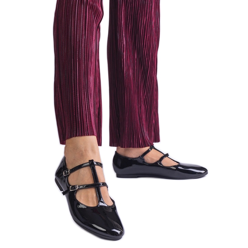 Balerini lacuiti negri cu catarama negru Balerini lacuiti negri cu catarama negru