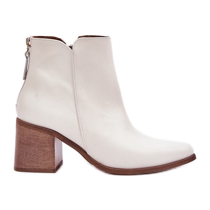 Bots on the Post Natural Leather Zazoo 3673 White alb