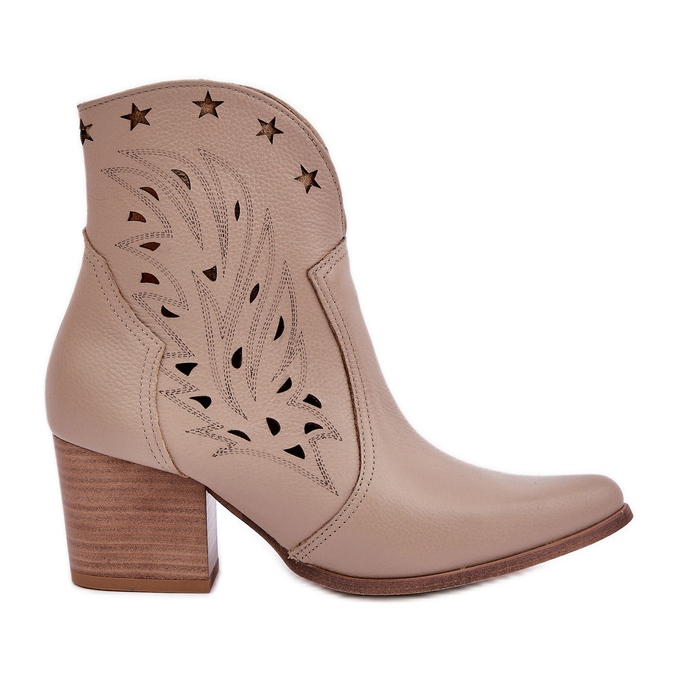 Lewski Shoes Cizme de cowboy din piele deschisă pe Lewski 3613 Pilon Beige Dark bej