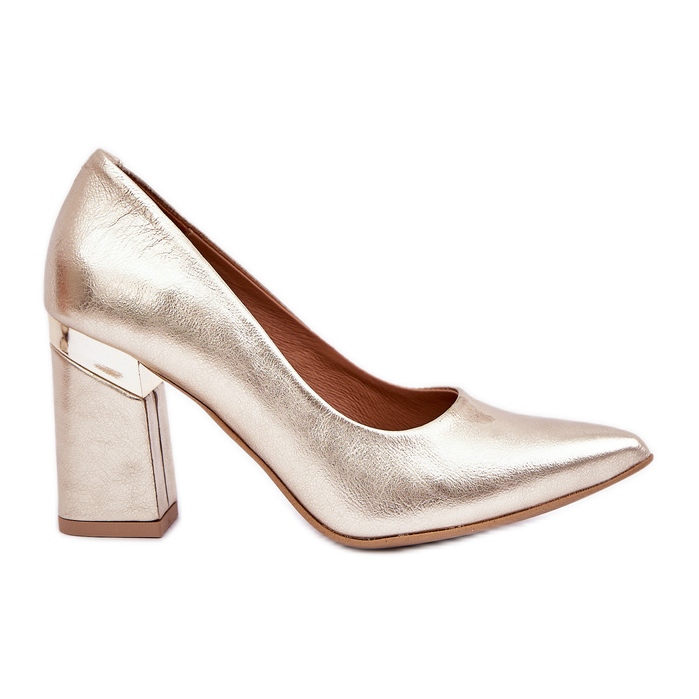 Lewski Shoes Pompe din piele Lewski 3117 Gold Metallic de aur