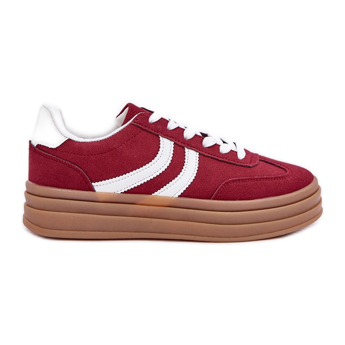 Adidași eleganți pe platforma Burgundy roșu
