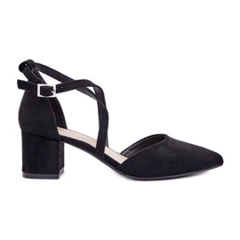 Pompe pe Eco Suede Post Sergio Leone Black negru