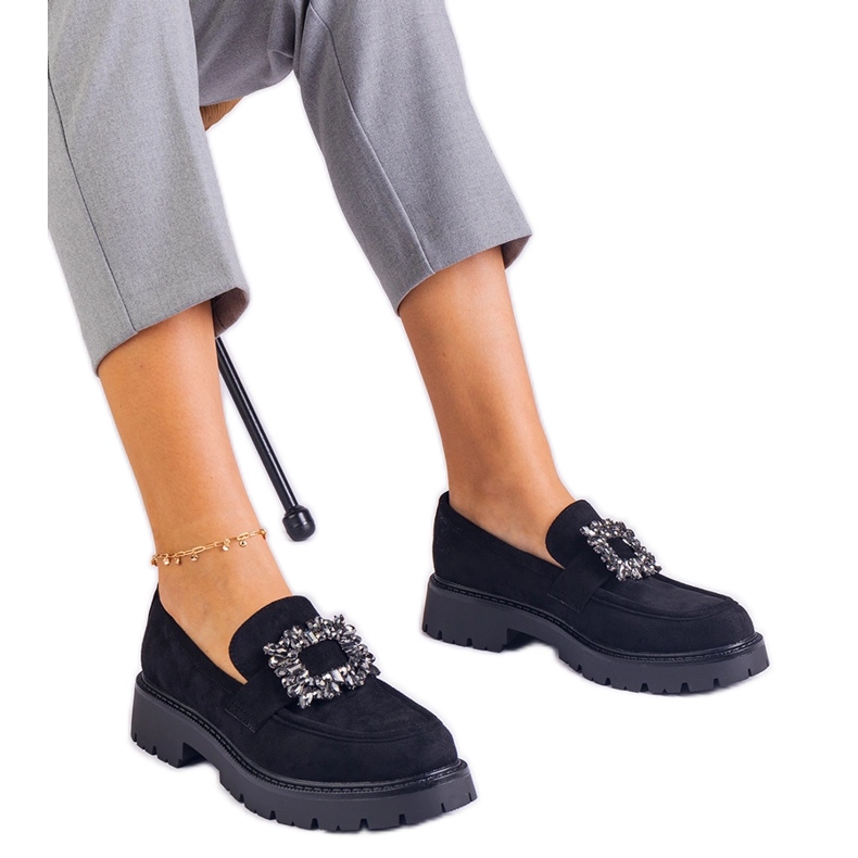 Plăcile de femei negre de la Ekozamsz cu o decorare elegantă negru Plăcile de femei negre de la Ekozamsz cu o decorare elegantă negru