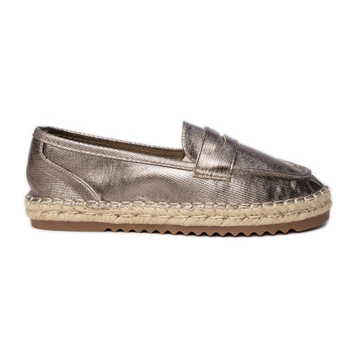 Espadrilles țesături metalice maro femei Espadrilles țesături metalice maro femei