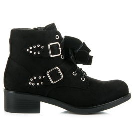 Ideal Shoes Cizme cu fundite negru Ideal Shoes Cizme cu fundite negru