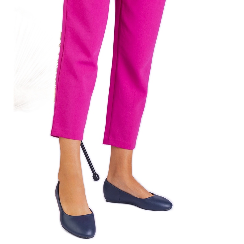 Balerine marine pe o pană ascunsă de eco -leleather albastru