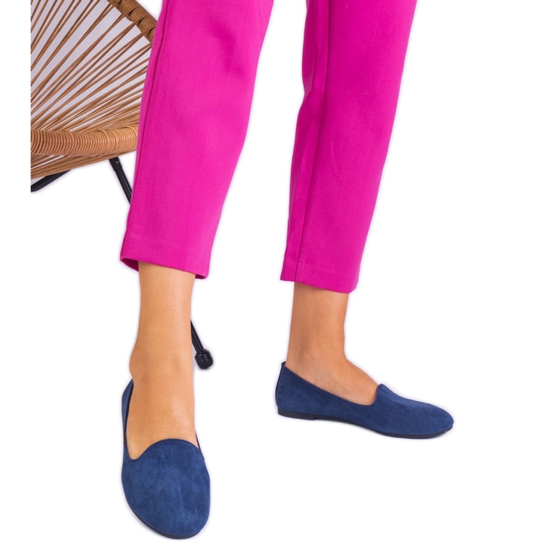 Navy Blue Classic Ballerinas de la Ekozamszu albastru