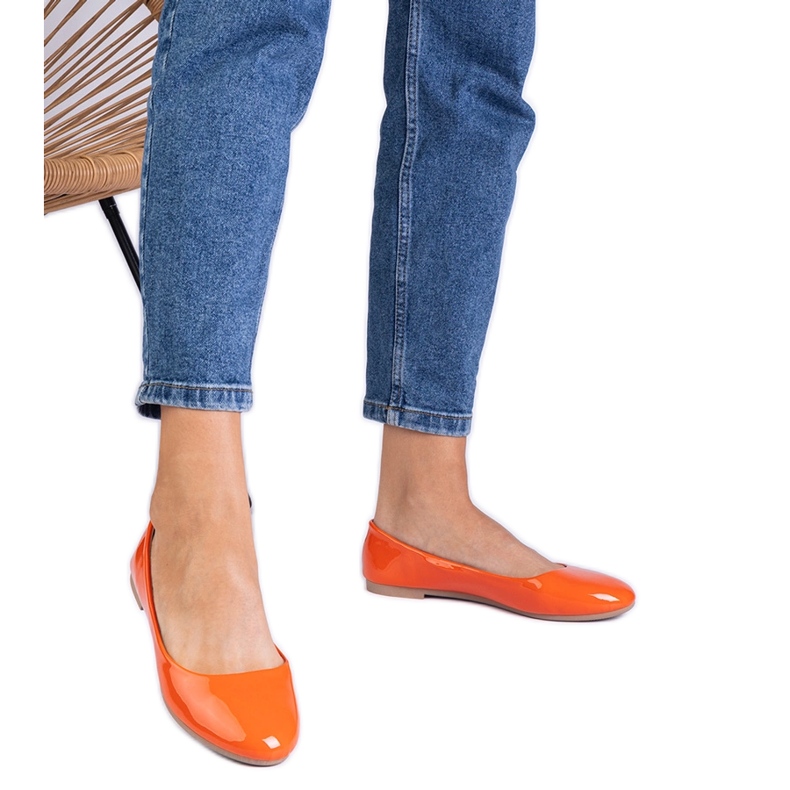 Orange Ballerine lăcuite portocale