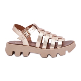 Zazoo Sandale din piele pentru femei Zlotys Zlotys Zlotys de aur Zazoo Sandale din piele pentru femei Zlotys Zlotys Zlotys de aur