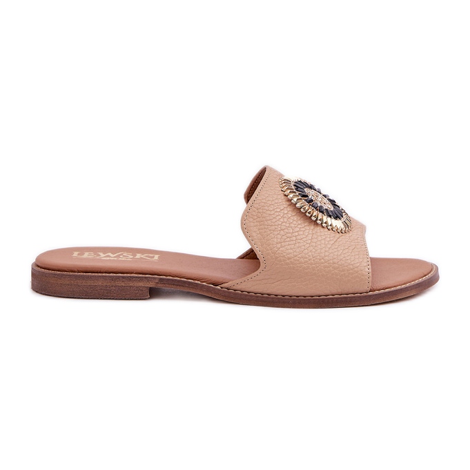 Lewski Shoes Flip -flops din piele cu Lewski 3047/o bej maro