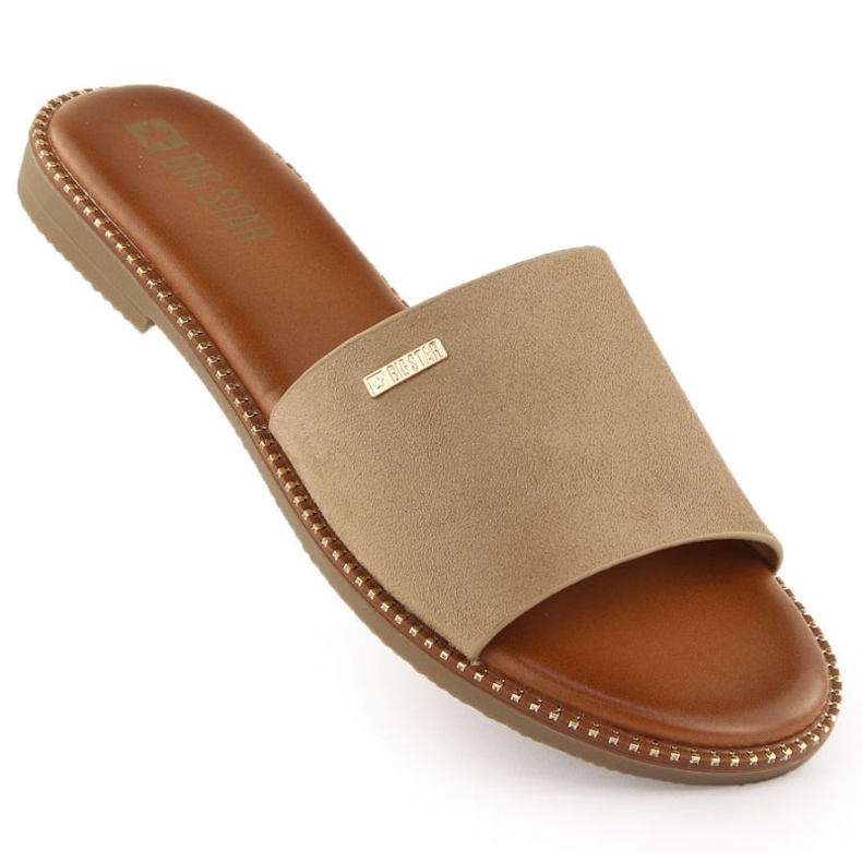 Papuci pentru femei Big Star RR274619 Beige bej