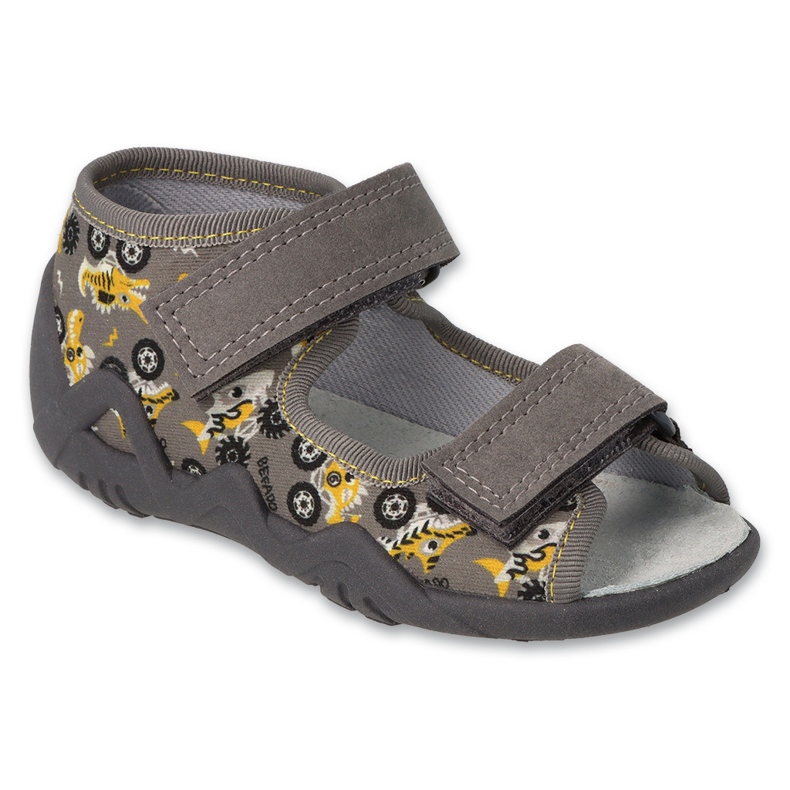 BEFADO BABY SLIPPERS GRAY CU VELCRO 350P055 gri