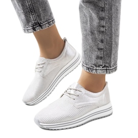 D/GMR Tenisi din piele argintie Serra D/GMR Tenisi din piele argintie Serra