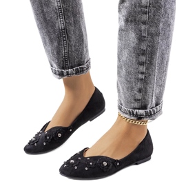 D/GMR Balerini negre cu croială Halah negru D/GMR Balerini negre cu croială Halah negru